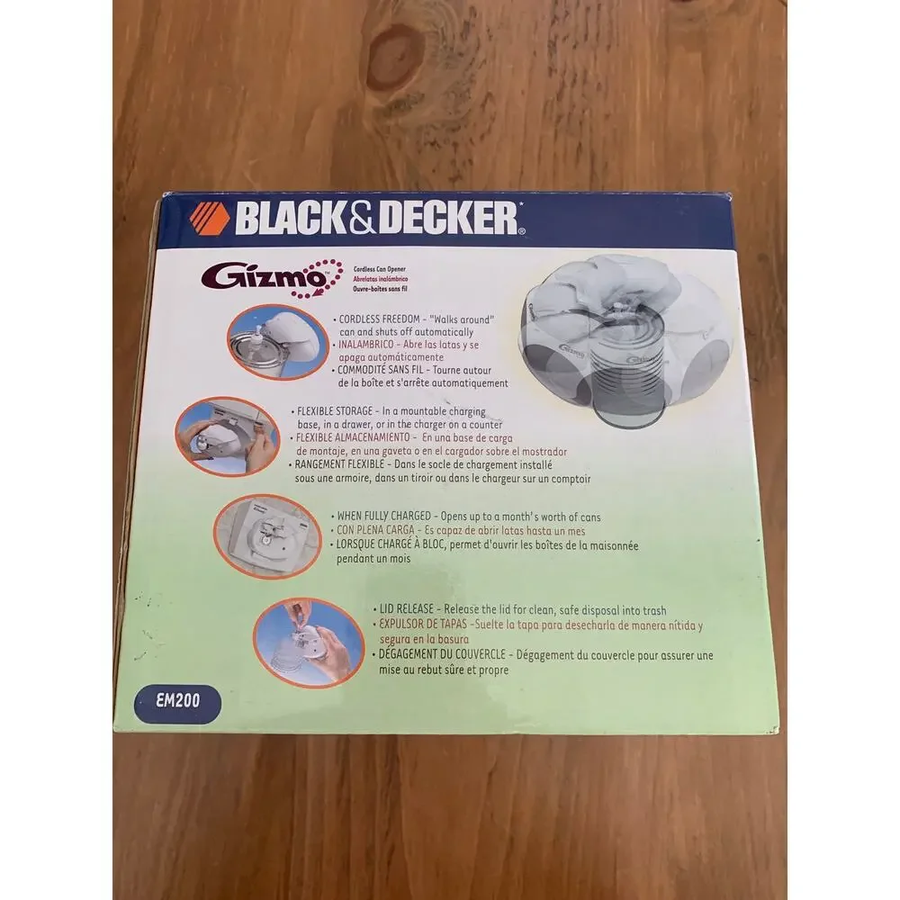 Black & Decker GIZMO Spacemaker Cordless Can Opener EM200 Hands-Free Auto Off